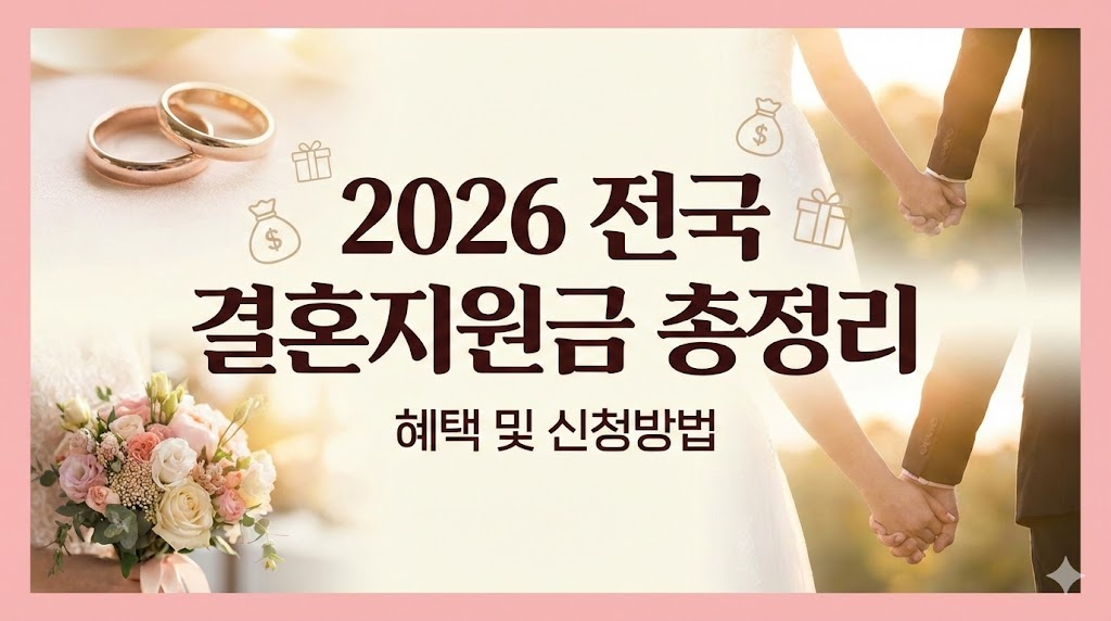 2026년 전국 결혼지원금 혜택 총정리 인포그래픽 이미지