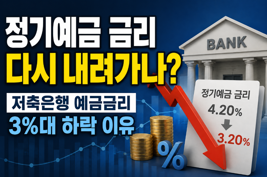 정기예금 금리 다시 내려가나?|저축은행 예금금리 3%대 하락 이유