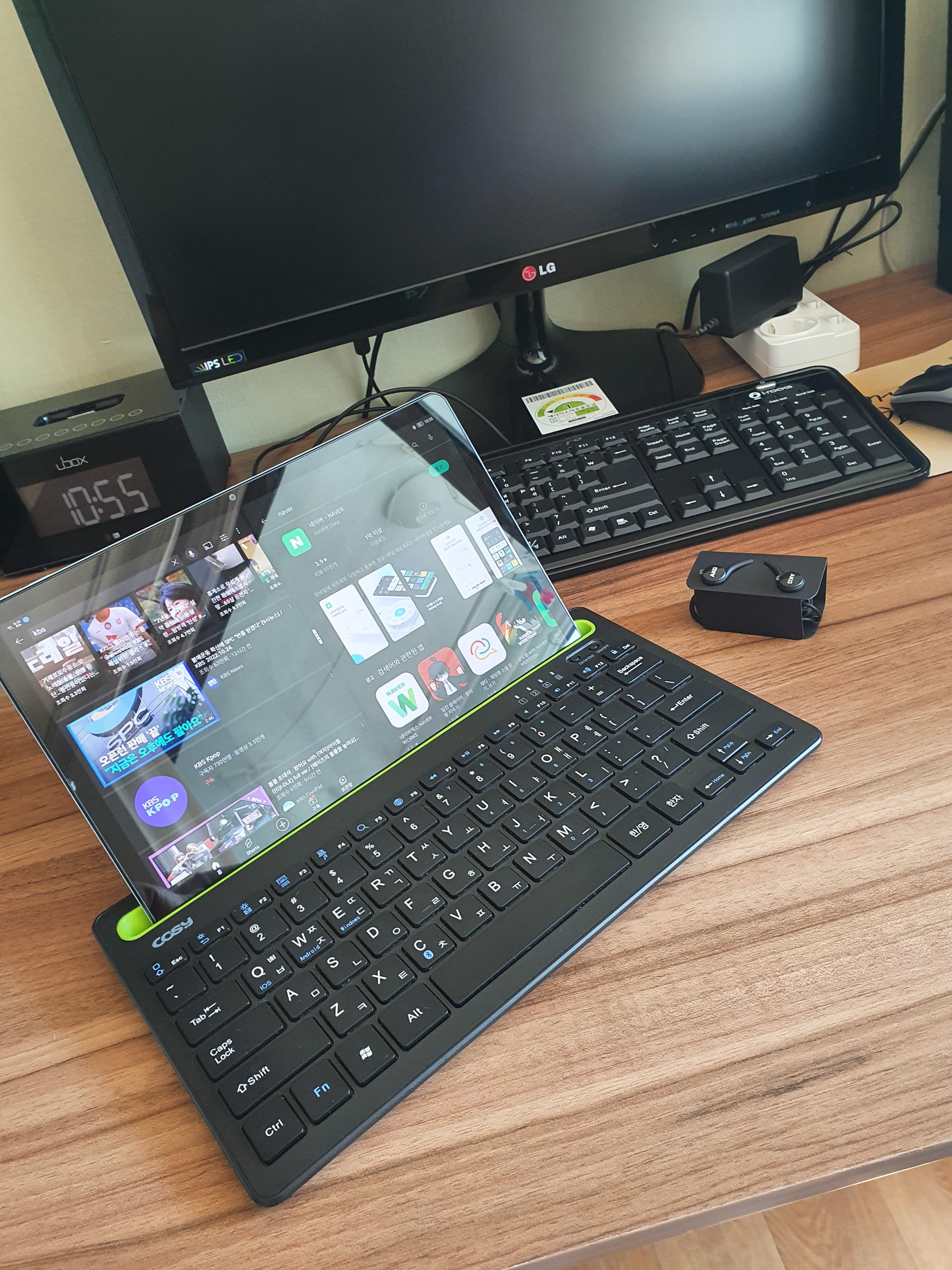 레노버 탭 P12와 코지 KB908BT 블루투스 키보드