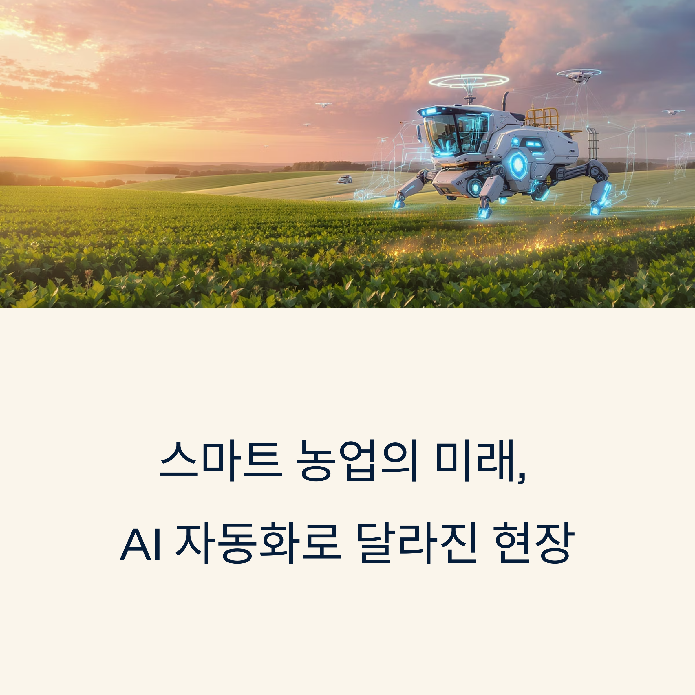 AI 기술을 활용한 자동화는 농업 전반에 큰 변화.
생산성 향상, 인력 문제 해결, 예측 기반 경작 등 다양한 혁신 사례가 등장