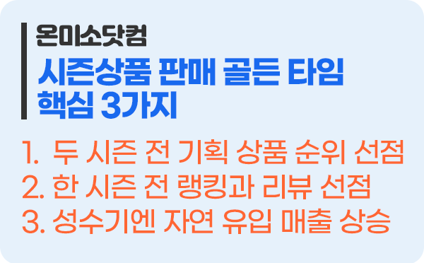 시즌 상품 판매의 골든타임 핵심 3가지