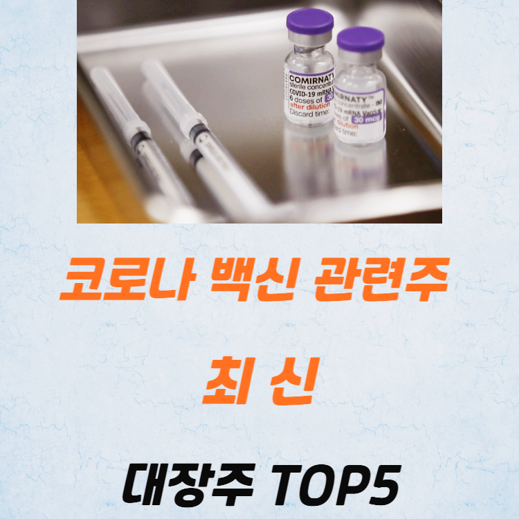 코로나 백신 관련주 대장주 테마주 TOP5