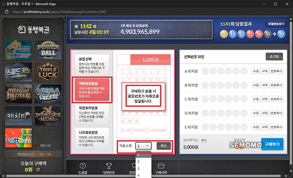 자동 번호 발급