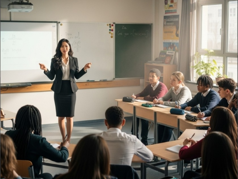외국의 교실에서 한국어 수업 풍경