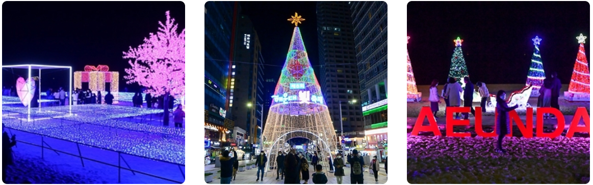 해운대 빛 축제 사진들