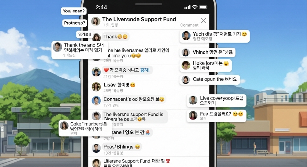 SNS에서 찬반 댓글이 대립하는 화면