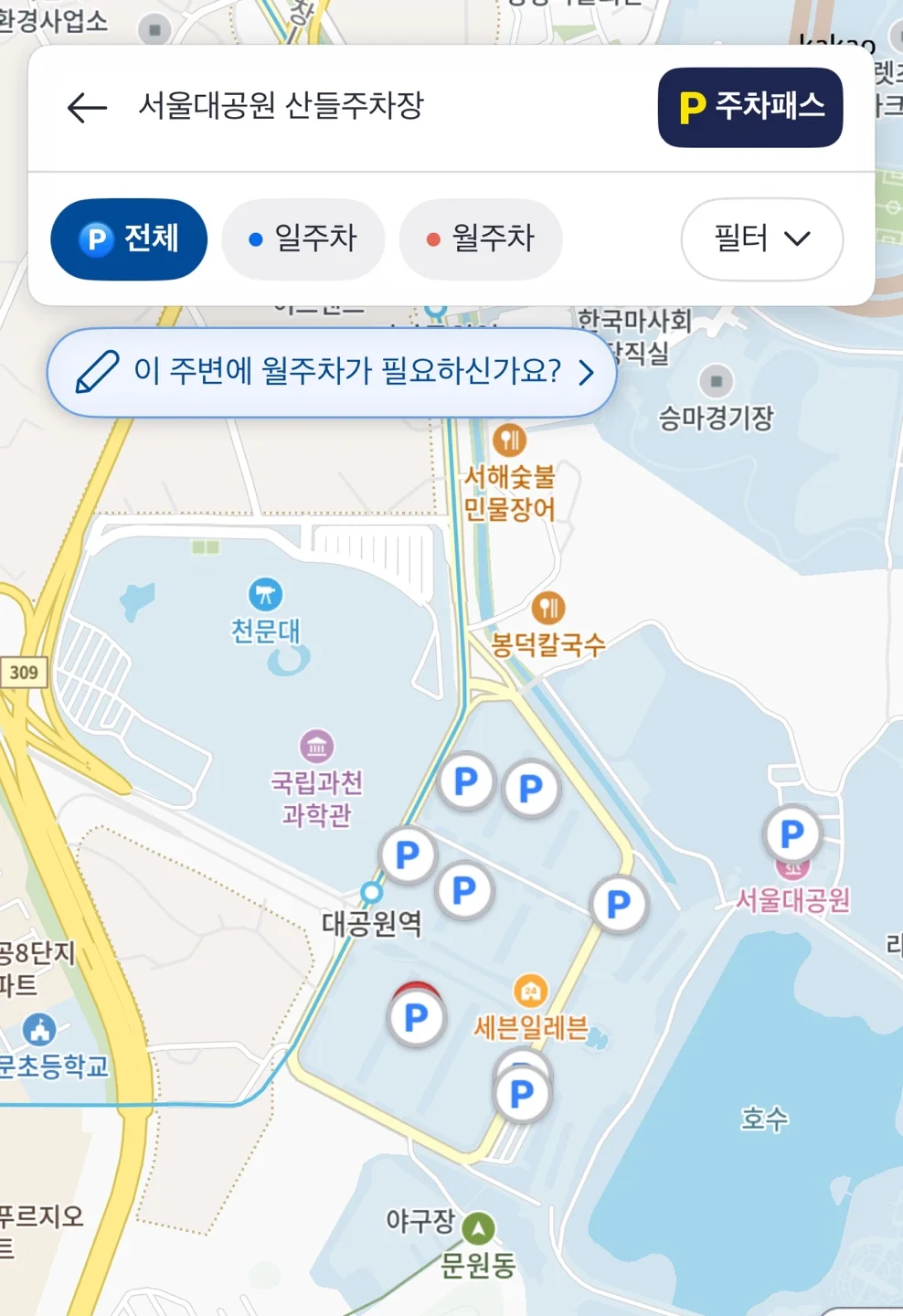 카카오T 주차패스