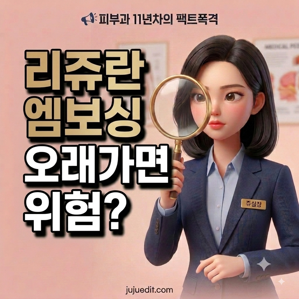 리쥬란 힐러 시술 후 발생한 엠보싱 자국이 오래 유지될 때 주의해야 할 점을 다룬 피부과 정보 썸네일