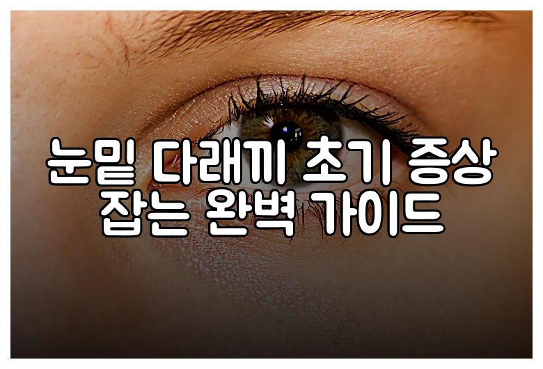 눈밑 다래끼 초기 증상 잡는 완벽 가이드