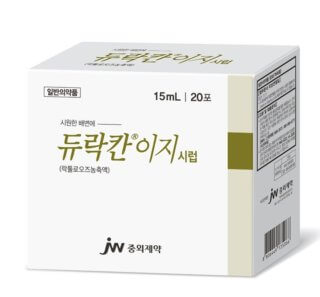 연두색의-듀라칸이지시럽-박스입니다.