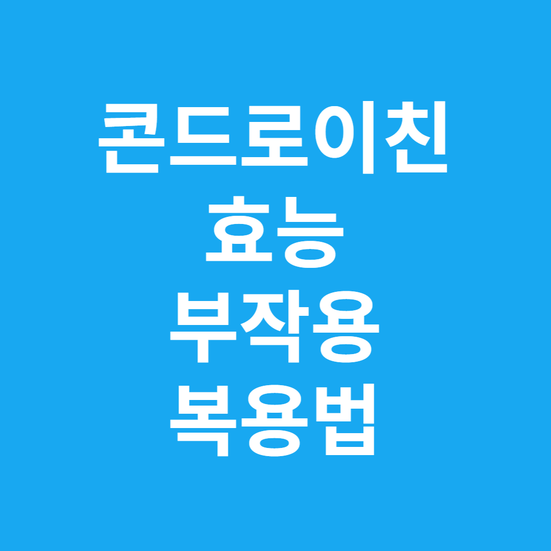콘드로이친 효능&#44; 부작용&#44; 복용법