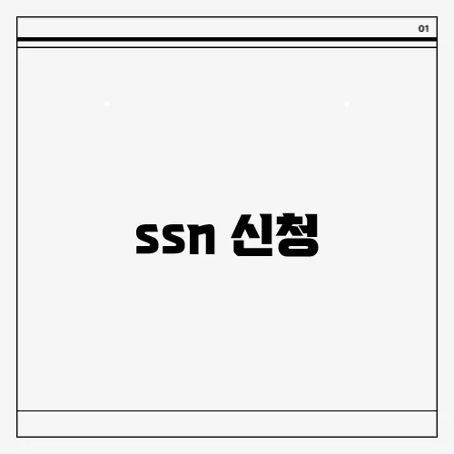 ssn 신청