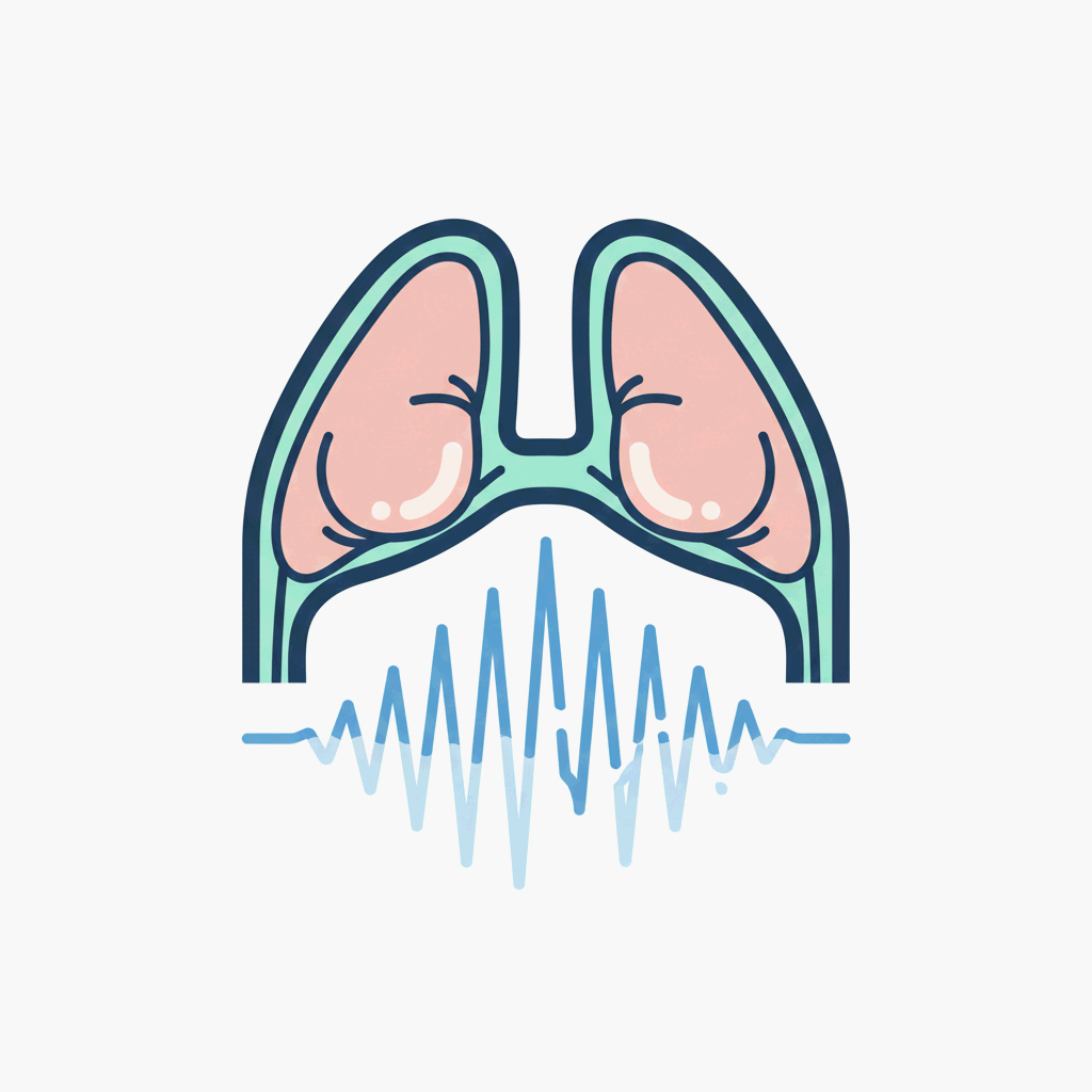 말 많이 하면 쉬는 현상에 대해서 상징적으로 표현한 성대 일러스트레이션