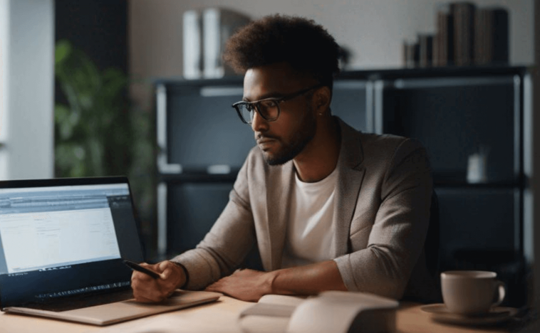남자가 교육(훈련) 받는 모습
