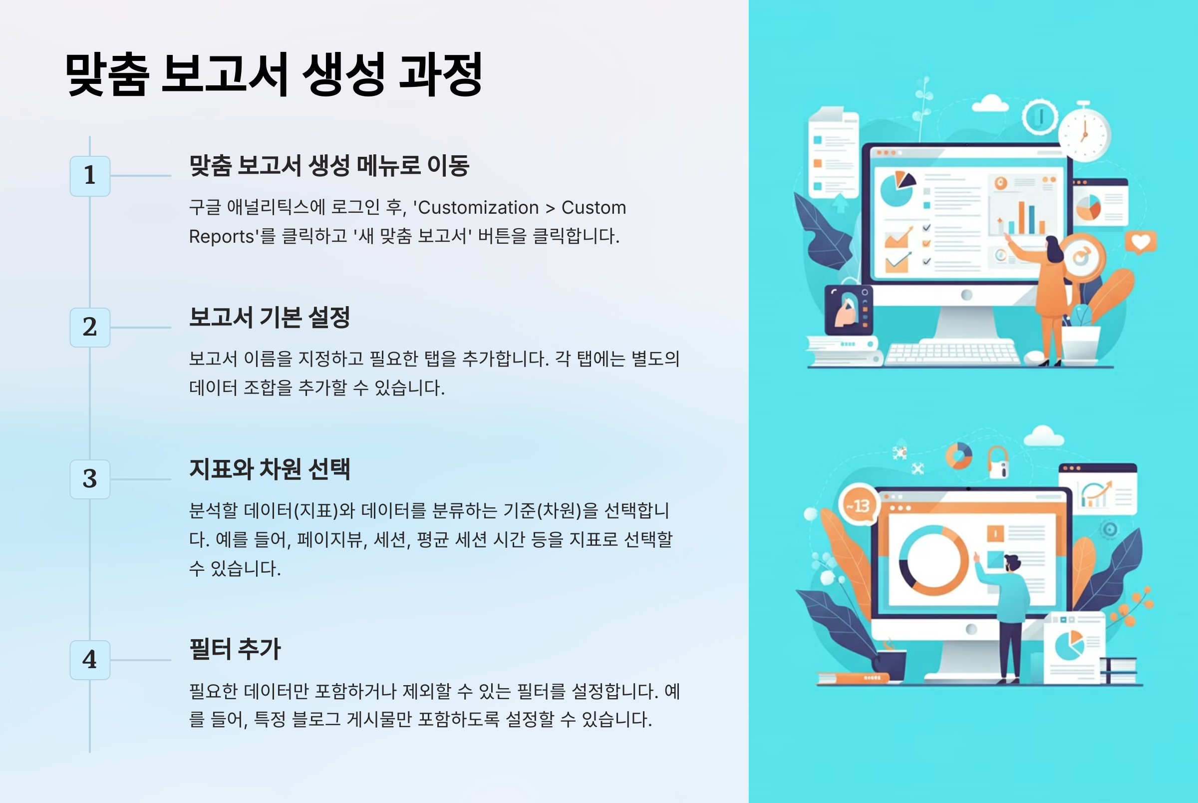맞춤 보고서 생성하기: 구글 애널리틱스(Google Analytics)로 블로그 성장 데이터 확인하기