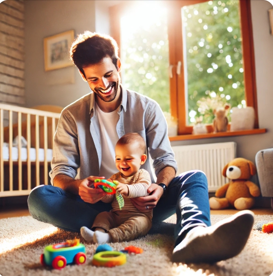 육아 휴직 중인 모습을 표현한 이미지