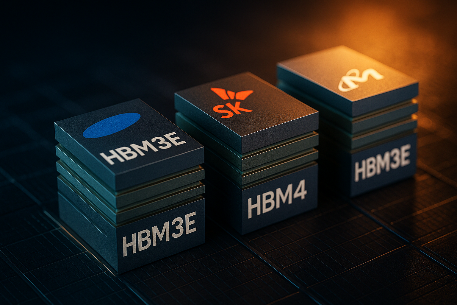 HBM3E HBM4 메모리 칩 비교 매크로샷