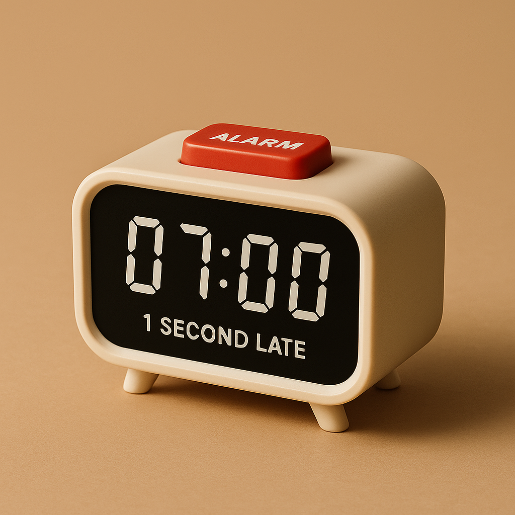 1초 늦게 울리는 알람시계