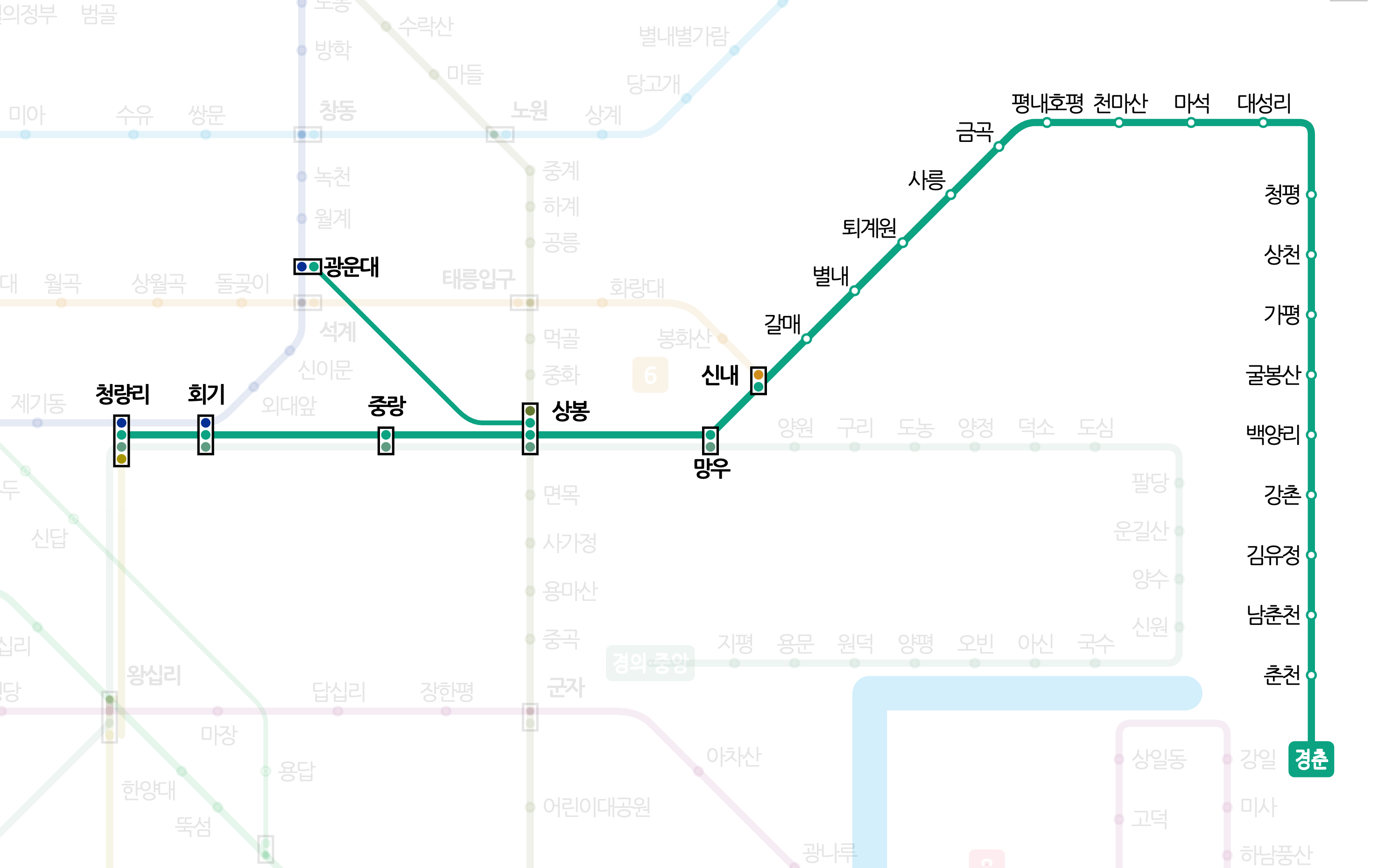 경춘선 노선도 크게보기