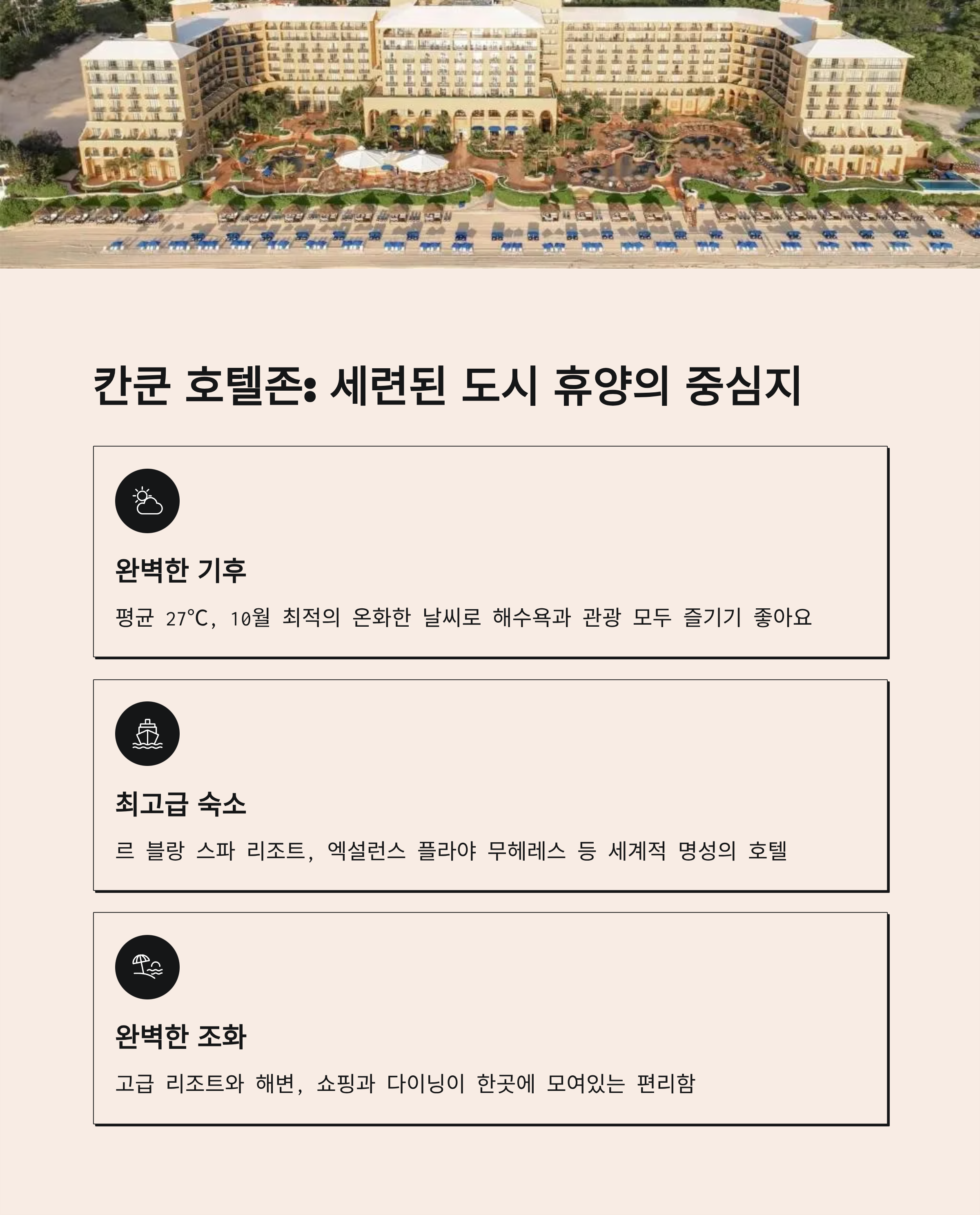 칸쿤 호텔존 세련된 도시 휴양의 중심지