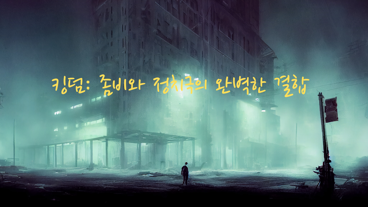 폐허가 된 도시 배경 속 인물, '킹덤: 좀비와 정치극의 완벽한 결합