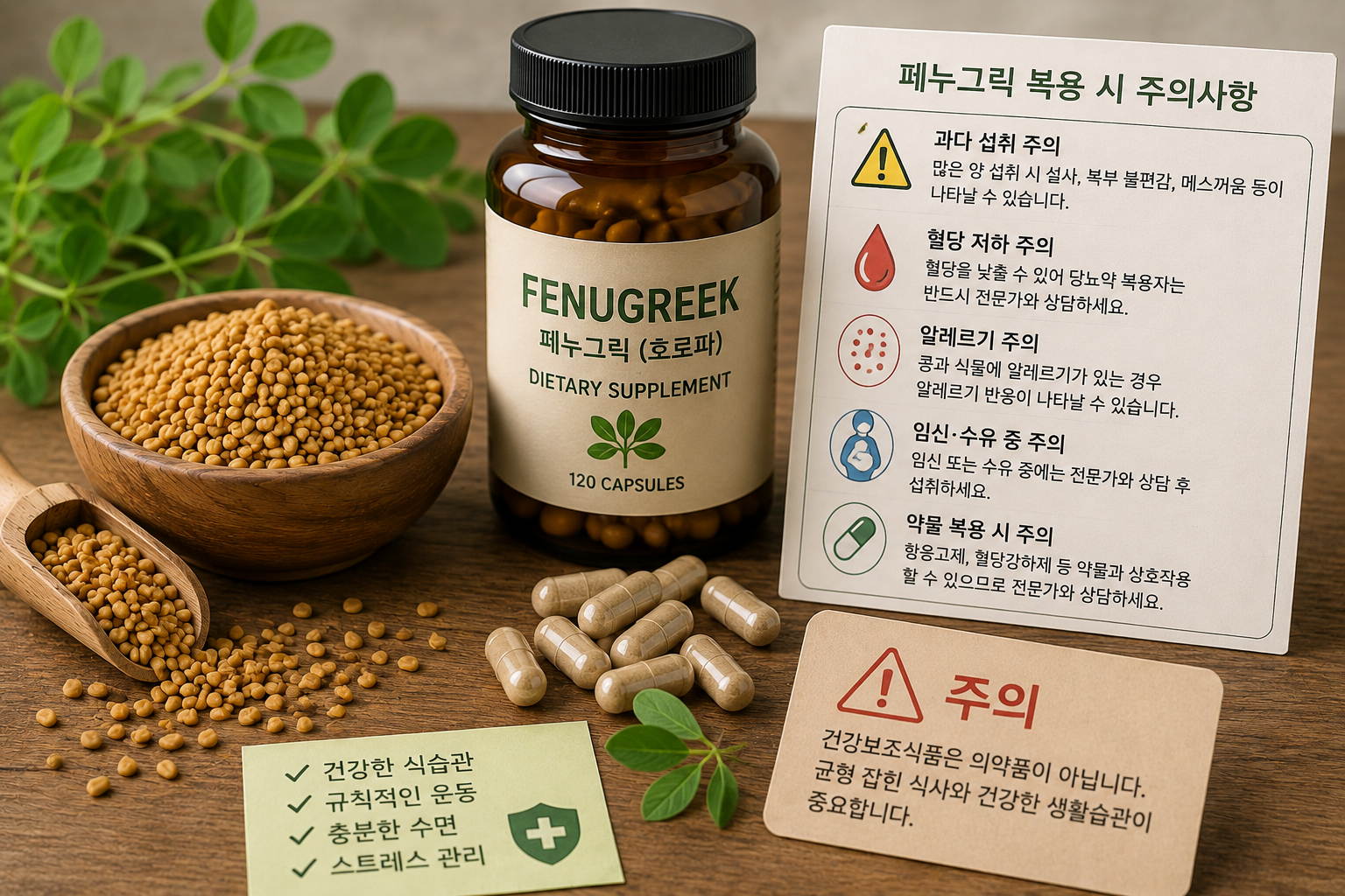페누그릭 부작용과 섭취 시 주의사항
