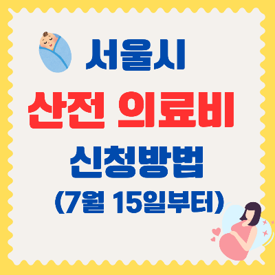 서울시 산전 의료비 신청자격 신청방법