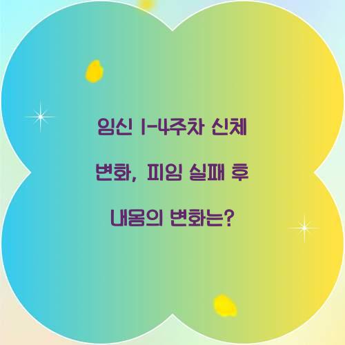 임신 1-4주차 신체 변화