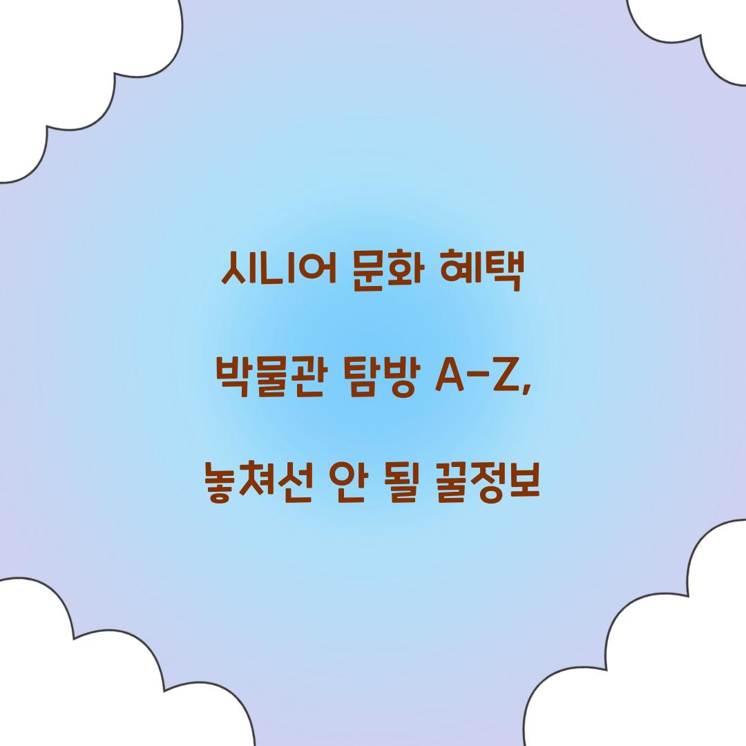 시니어 문화 혜택 박물관