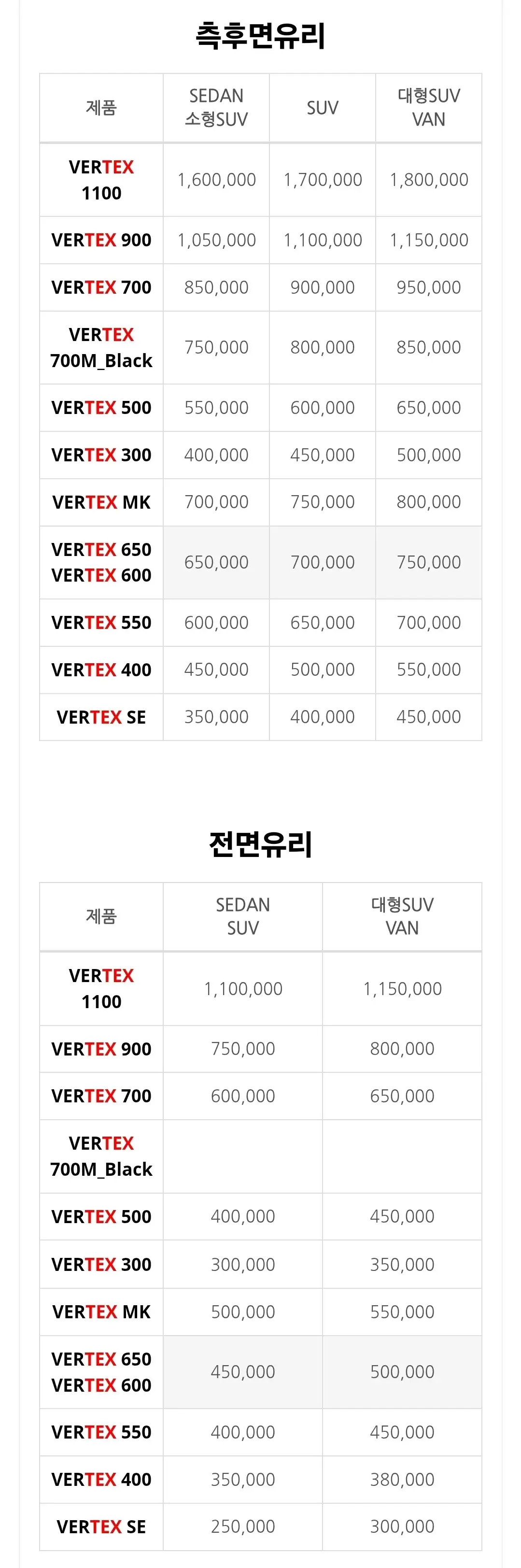 자동차 루마 썬팅 필름 전체시공, 부분시공, 제거비 가격 등 안내