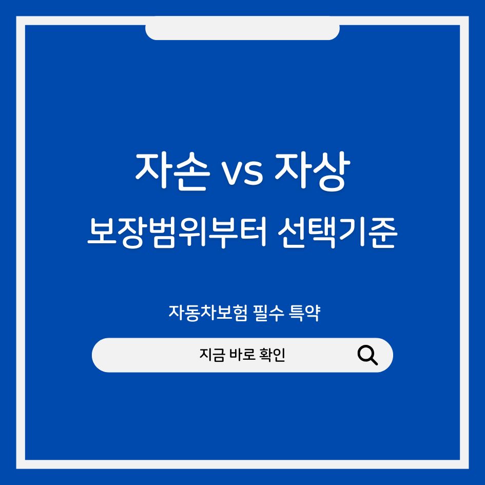 자동차보험 자손 자상 보장 비교 일러스트