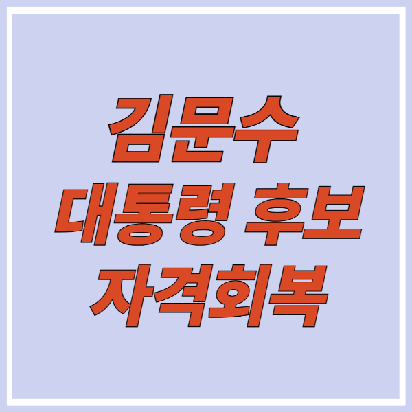 김문수 대통령후보 자격회복