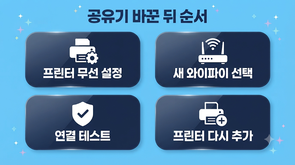 공유기 교체 후 프린터 재연결 순서