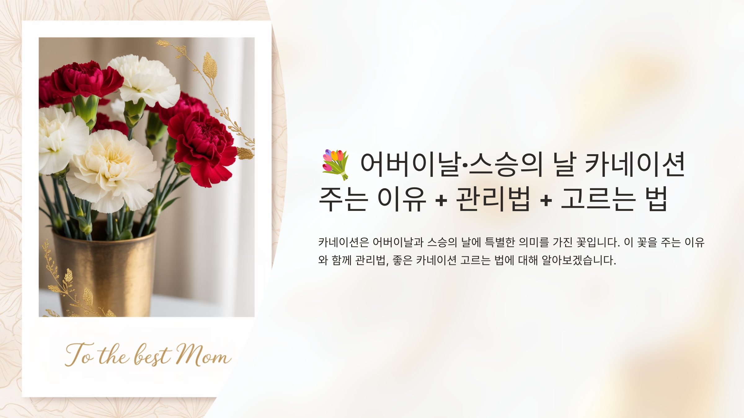어버이날과 스승의 날 카네이션을 주는 이유 서두
설명 이미지
