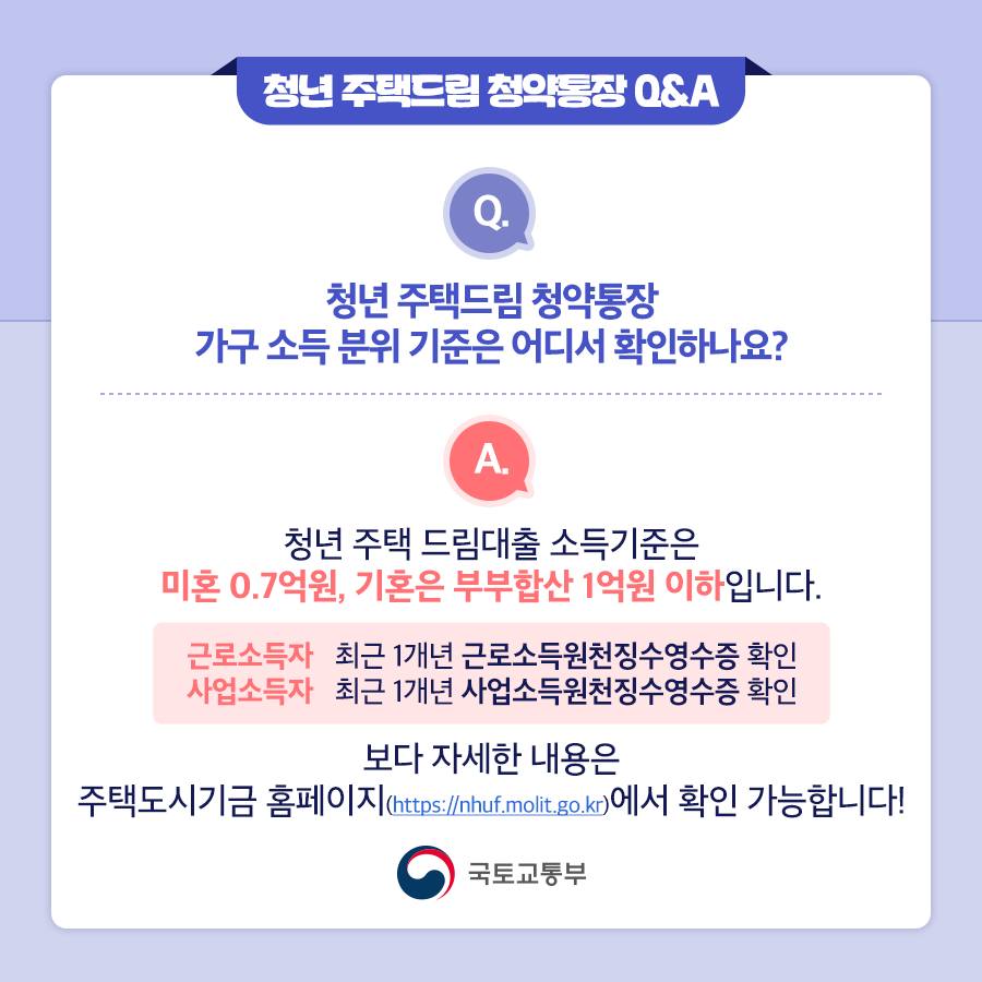 청년 주택드림 청약통장 가입조건 대상 확인하기