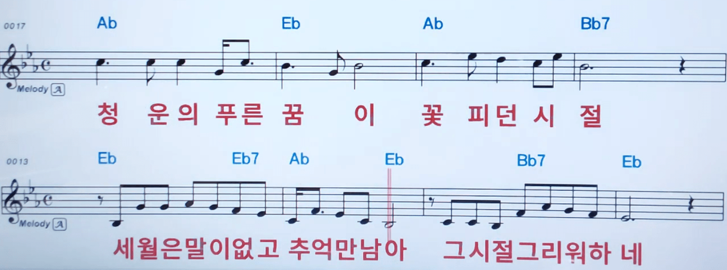 은희 학창시절 악보 노래방