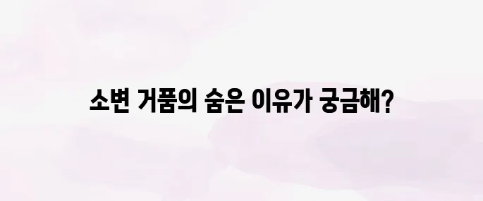 소변에 거품 생기는 이유는? 단백뇨 포함 주요 원인 총정리