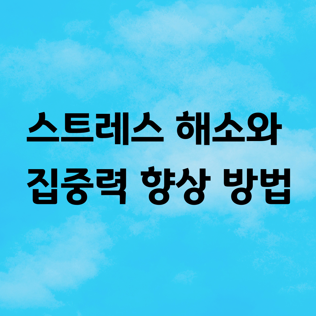스트레스 해소와 집중력 향상 방법