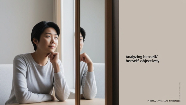 자기 자신을 냉정하게 분석하는 사람에 관한 사진