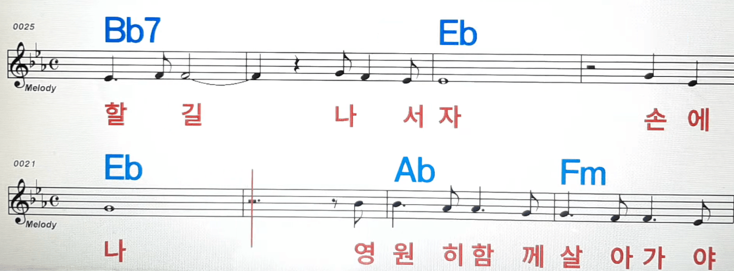 소향, 김경호(코리아나) 손에 손 잡고 악보