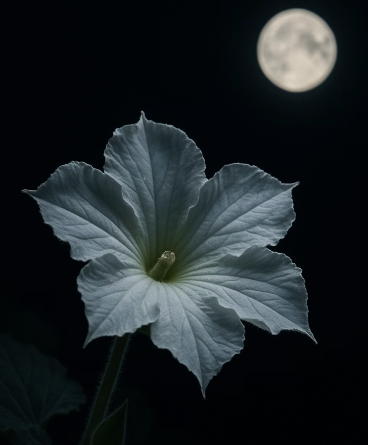 달빛 아래 피어나는 순백의 요정