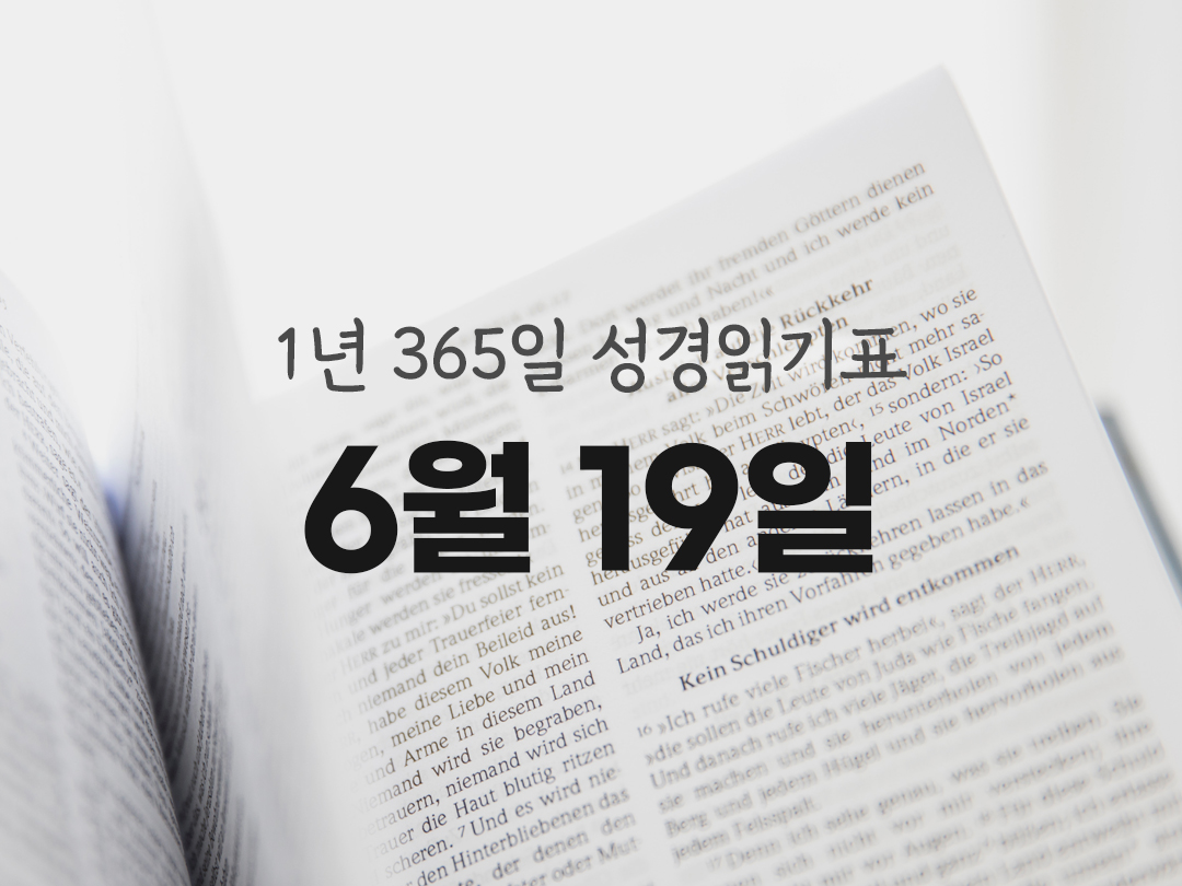1년 365일 성경읽기표 6월 19일 시편 성경읽기 진도표
