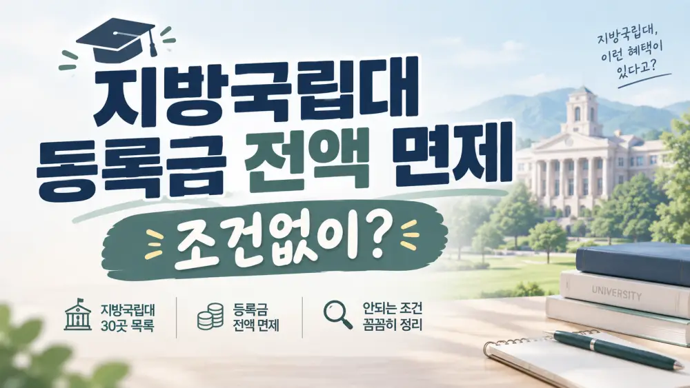 지방국립대 등록금 전액 면제 조건없이? 썸네일