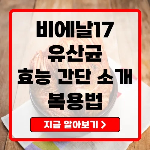 비에날17 유산균(BNR17)의 모든 것 효능, 복용법, 그리고 연구 결과