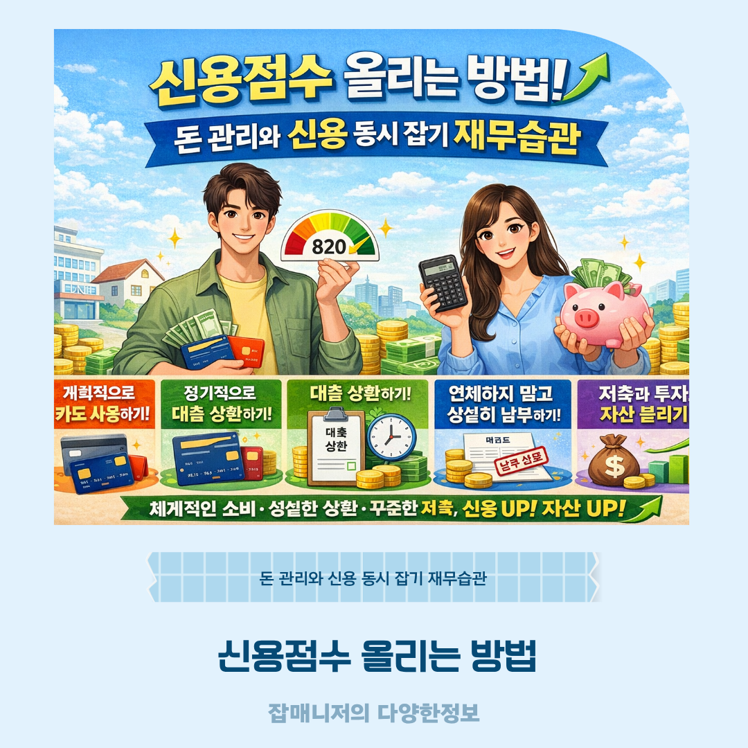 신용점수 올리는 방법, 돈 관리와 신용 동시 잡기 재무습관