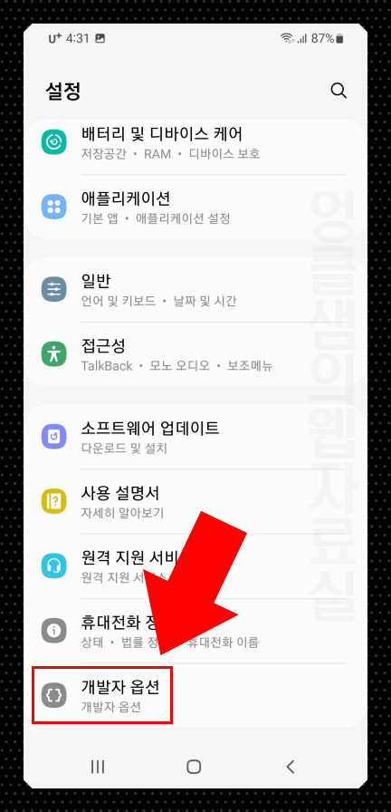 갤럭시 개발자 옵션