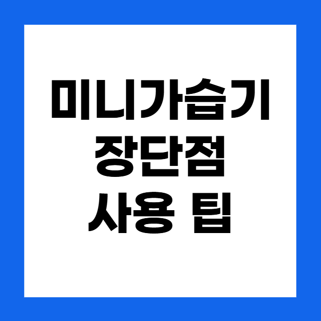 미니 가습기 추천 – 장단점, 사용 팁
