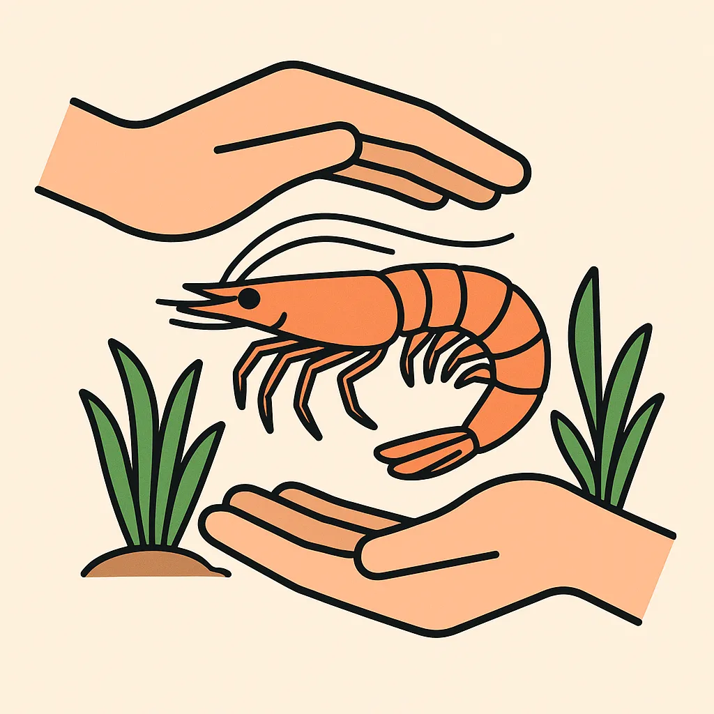 손으로 대하를 보호하는 모습