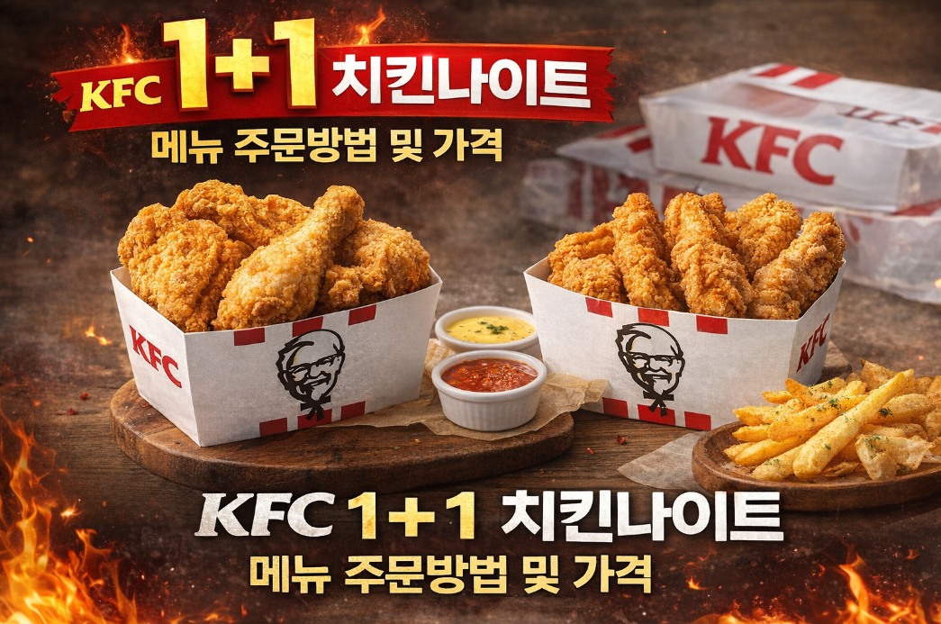 KFC 치킨나이트 1+1 가격 및 주문법 3분 완벽 정리