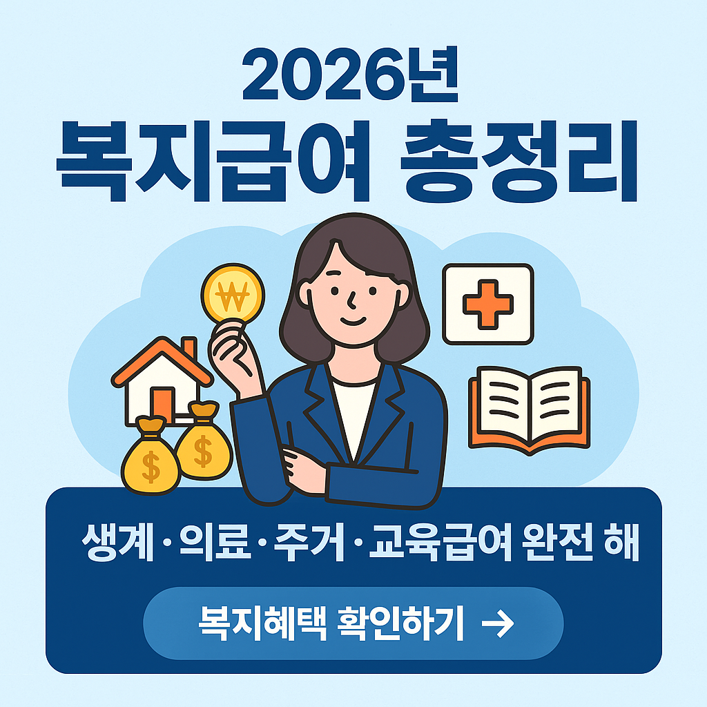 놓치면 손해! 2026년 복지급여 4종 완벽 분석 (생계·의료·주거·교육)